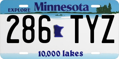 MN license plate 286TYZ