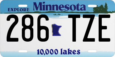 MN license plate 286TZE