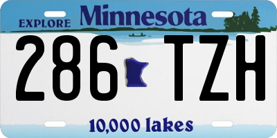 MN license plate 286TZH