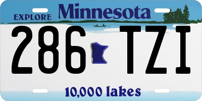 MN license plate 286TZI