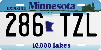 MN license plate 286TZL