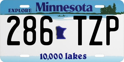 MN license plate 286TZP