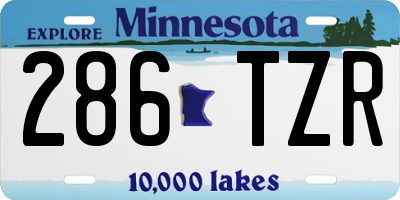 MN license plate 286TZR