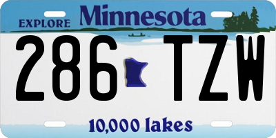 MN license plate 286TZW