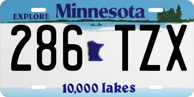 MN license plate 286TZX