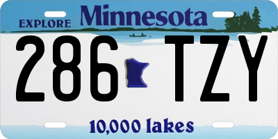 MN license plate 286TZY