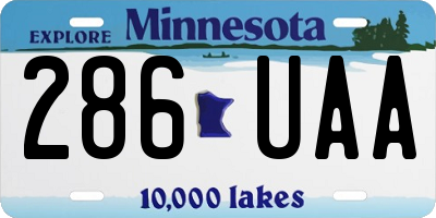 MN license plate 286UAA