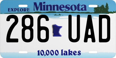 MN license plate 286UAD