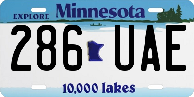 MN license plate 286UAE