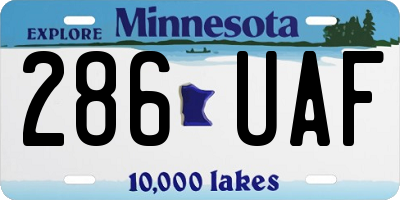 MN license plate 286UAF