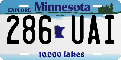 MN license plate 286UAI
