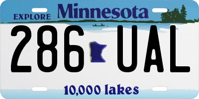MN license plate 286UAL