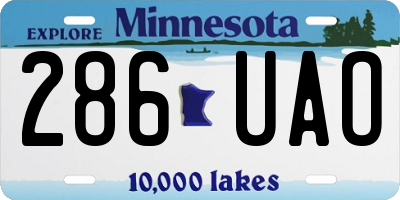 MN license plate 286UAO