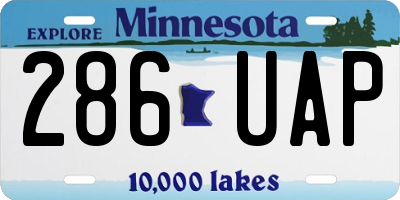 MN license plate 286UAP