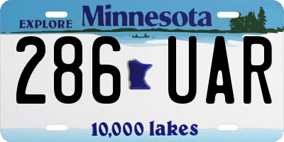 MN license plate 286UAR