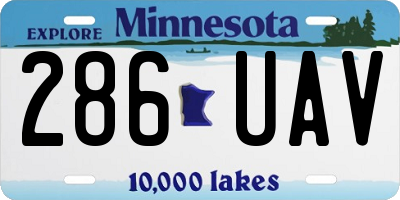MN license plate 286UAV