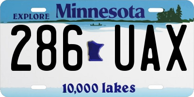 MN license plate 286UAX
