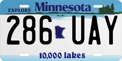 MN license plate 286UAY