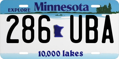 MN license plate 286UBA