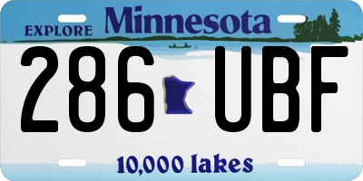 MN license plate 286UBF