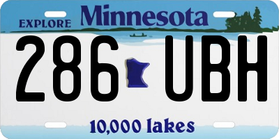 MN license plate 286UBH