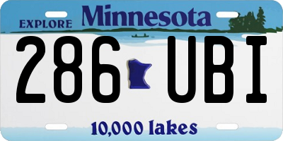 MN license plate 286UBI