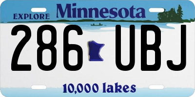 MN license plate 286UBJ