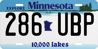 MN license plate 286UBP