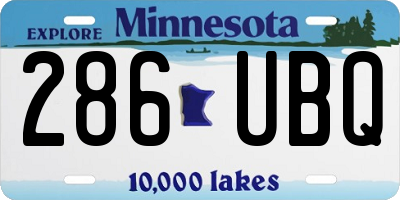 MN license plate 286UBQ