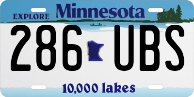 MN license plate 286UBS