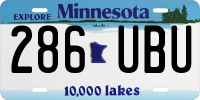 MN license plate 286UBU
