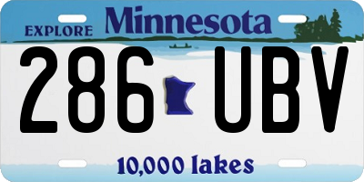 MN license plate 286UBV