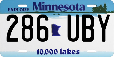 MN license plate 286UBY