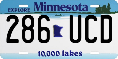 MN license plate 286UCD