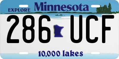 MN license plate 286UCF