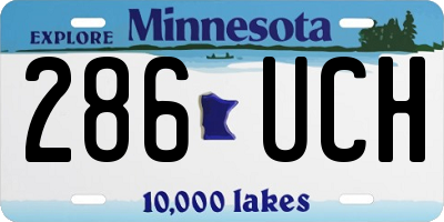 MN license plate 286UCH