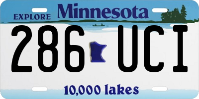 MN license plate 286UCI