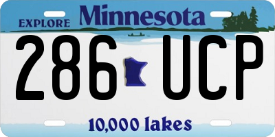 MN license plate 286UCP