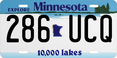 MN license plate 286UCQ