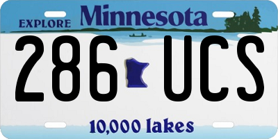 MN license plate 286UCS