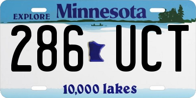 MN license plate 286UCT