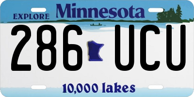 MN license plate 286UCU