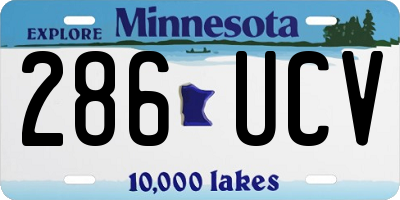 MN license plate 286UCV