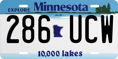 MN license plate 286UCW