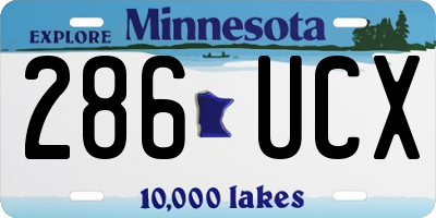 MN license plate 286UCX