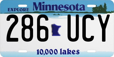 MN license plate 286UCY
