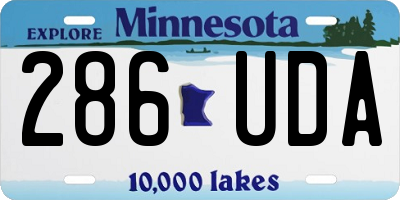 MN license plate 286UDA