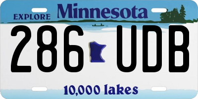 MN license plate 286UDB