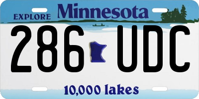 MN license plate 286UDC