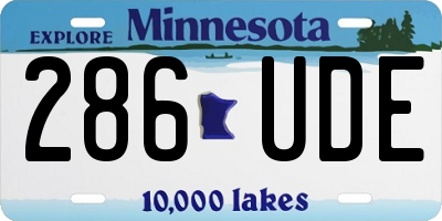 MN license plate 286UDE
